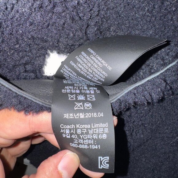 Size:6💕 Coach Genuine Black Shearling Two Side with Hoodie Tall Jacket Coat - Picture 4 of 16